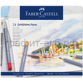 Карандаши акв.24цв.Faber-Castell Goldfaber Aqua металл.коробка 114624