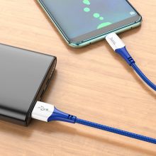 Кабель USB-Type-C HOCO X70, 1м,3А, нейлон синий