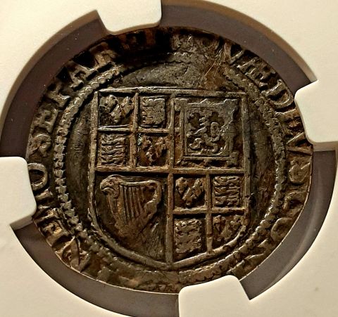 1 шиллинг 1623 Англия RARE слаб NGC Великобритания AUNC