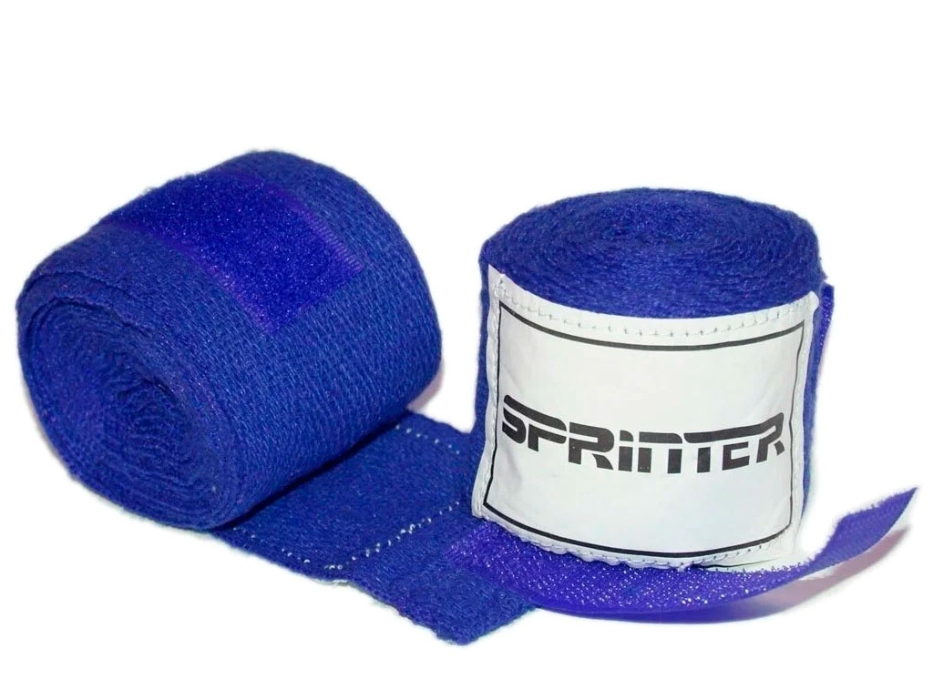 Бинты боксёрские Sprinter, хлопок-нейлон, синие, 3 м., 03039