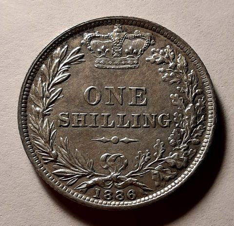 1 шиллинг 1886 Великобритания UNC Виктория