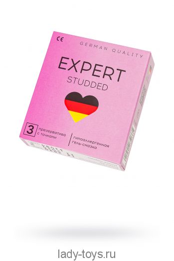 Презервативы EXPERT Studded Germany 3 шт. (облегающие, точечные)