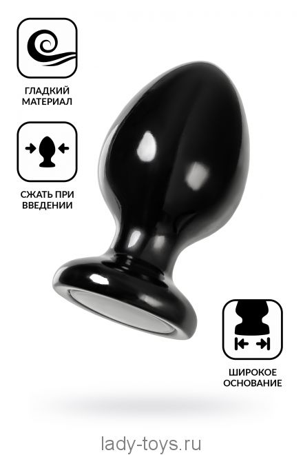 Анальная втулка TOYFA POPO Pleasure Cetus β, PVC, черная, 13 см, Ø 6,8 см