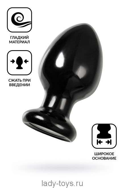 Анальная втулка TOYFA POPO Pleasure Cetus α, PVC, черная, 11,5 см, Ø 6,2 см