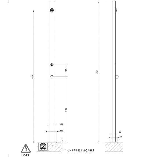 Душевая стойка  уличная с хромотерапией Gessi Outdoor L 63231 ФОТО