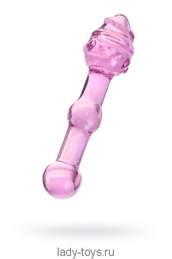 Двусторонний фаллоимитатор Sexus Glass, стекло, розовый, 17 см