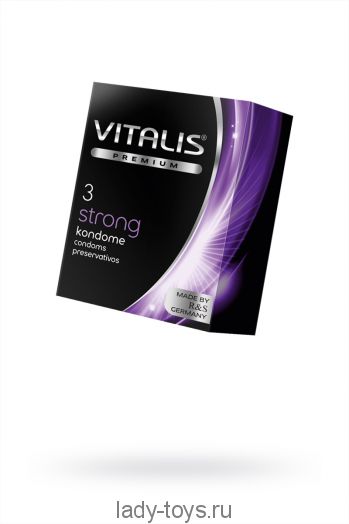 Презервативы Vitalis, premium, ультрапрочные, 18 см, 5,3 см, 3 шт.