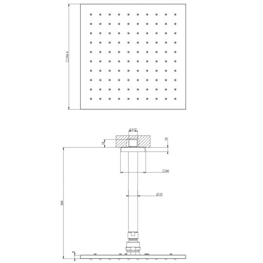 Тропический душ Gessi Minimalistic Shower 59155 ФОТО