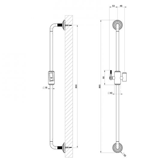 Штанга для душа Gessi Venti20 65145 ФОТО