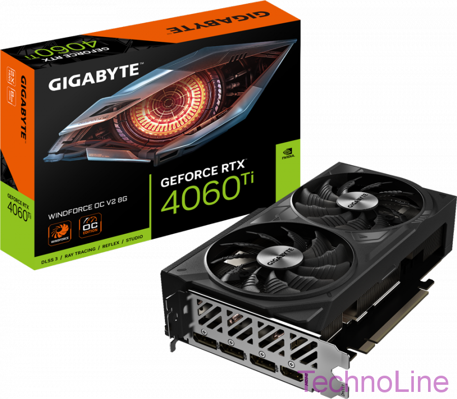 Видеокарта GeForce RTX 4060Ti 8Gb Gigabyte GV-N406TWF2OCV2-8GD