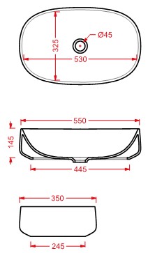 Раковина Artceram Cognac COL003 55х35 ФОТО