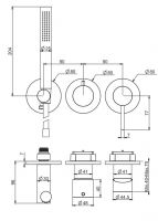 Смеситель для ванны c душем Fima carlo frattini Spillo up F3049X8OS схема 2