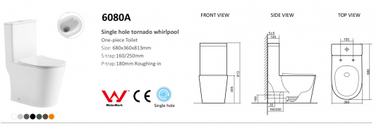 Унитаз напольный моноблок с системой смыва TORNADO черный матовый SantiLine SL-5029MB ФОТО