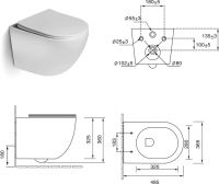 Унитаз подвесной безободковый голубой матовый SantiLine SL-5105 схема 2