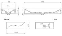 Прямоугольная раковина Salini Sonata 120х45 схема 3