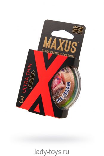 Презервативы Maxus Sensitive, ультратонкие, латекс, пластиковый кейс, 3 шт.