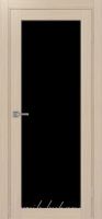 Межкомнатная дверь ТУРИН 501.2 ЭКО-шпон Дуб беленый. стекло - Лакобель Чёрное