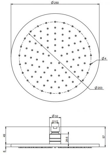 Лейка для верхнего душа Fima - carlo frattini Wellness F2621/2NS 25х25 ФОТО