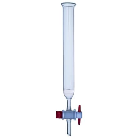 Хроматографическая колонка, 254х17 мм, с PTFE краном, с фильтром ПОР 100, 1 шт