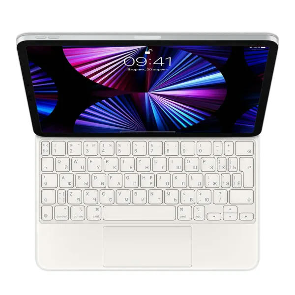 Клавиатура Apple Magic Keyboard with Trackpad для iPad Pro 11 (1th,2th,3th gen) и iPad Air (4th gen) русская (нейлон с подставкой) (белый) (MJQJ3)