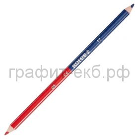 Карандаш двухцветный офисный красный/синий трехгранный JUMBO Kores 94851