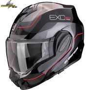 Шлем Scorpion Exo-Tech Evo Pro Commuta, Черно-серебристо-красный