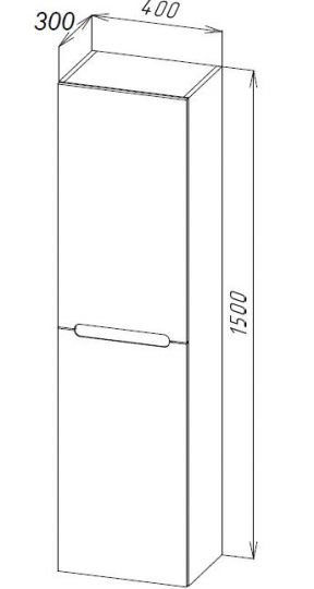 Шкаф подвесной, левосторонний BelBagno ETNA-1500-2A-SC-RC-P-L схема 3